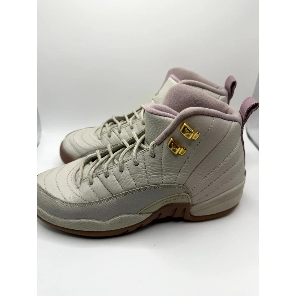 Air Jordan‎ 12 Retro GG 845028-025 Kids 6.5 Sneaker Plum Fog White Leather Shoes